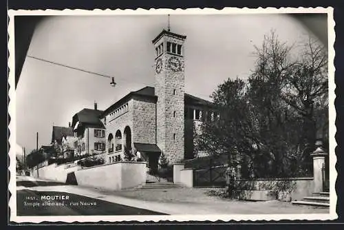 AK Moutier, Temple allemand, rue Neuve