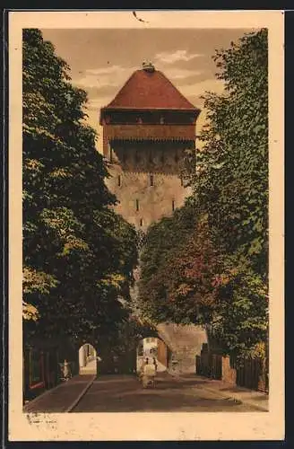 AK Rheinfelden, Strassenpartie am Storchennestthurm
