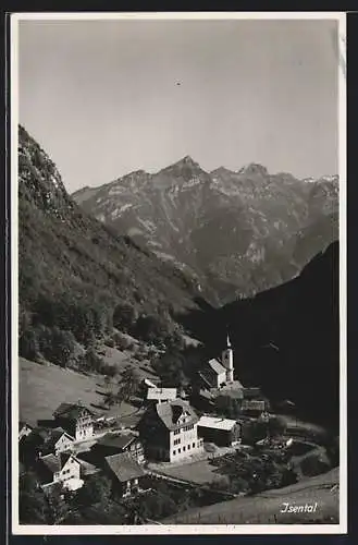 AK Isental, Ortspartie mit Kirche