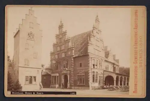 Fotografie Louis Kich, Bremen, Ansicht Bremen, Nordwestdt. Gewerbe & Industrie Ausstellung 1890, Weinhaus Hesse & Haars