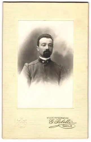 Fotografie G. Poletti, Sacile, itlaienischer Soldat P. Puppie in Uniform