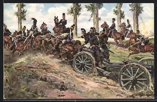 Künstler-AK Anton Hoffmann - München: Kanonen, Militär-Max-Joseph-Ordensritter im Feldzug 1870-1871