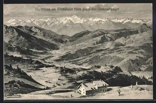 Künstler-AK Franz Kulstrunk: Gipfelhaus am Kitzbüheler Horn gegen den Grossvenediger