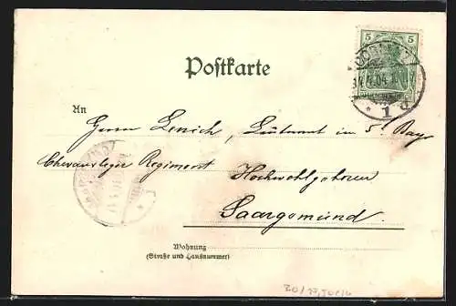 Künstler-Lithographie C. Pfaff: Coblenz, Kaiser Wilhelm-Denkmal