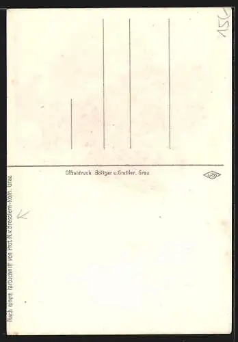 Künstler-AK Norbertine Bresslern-Roth: Truthahn beim Kampf