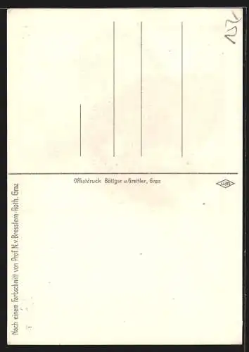 Künstler-AK Norbertine Bresslern-Roth: Truthahn beim Kampf