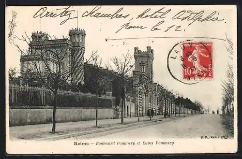 AK Reims, Boulevard Pommery et Caves Pommery