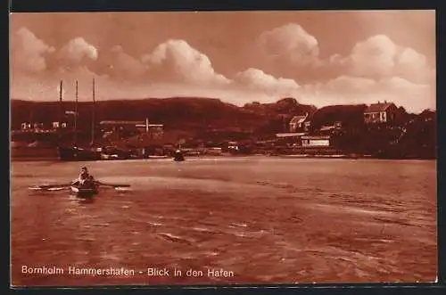 AK Hammershafen /Bornholm, Blick in den Hafen