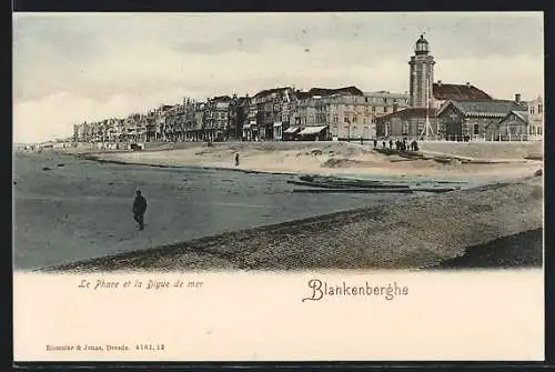 AK Blankenberghe, Le Phare et la Digue de mer
