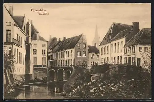 AK Dixmuide, Teilansicht mit Brücke