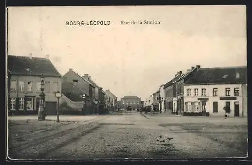 AK Bourg-Léopold, Rue de la Station, Strassenpartie