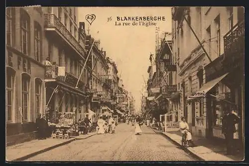 AK Blankenberghe, AK-Verkauf, la Rue et l`Eglise