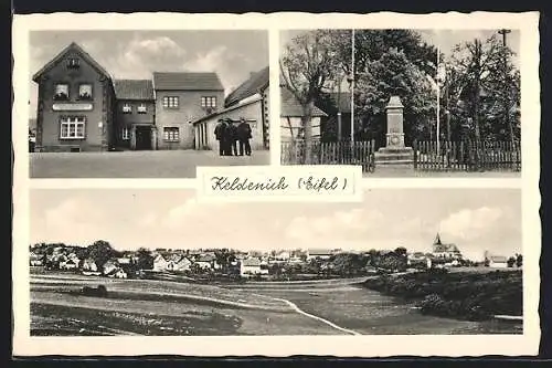 AK Keldenich-Kall /Eifel, Gasthof Engelskirchen K. Hövener, Krigerdenkmal, Gesamtansicht