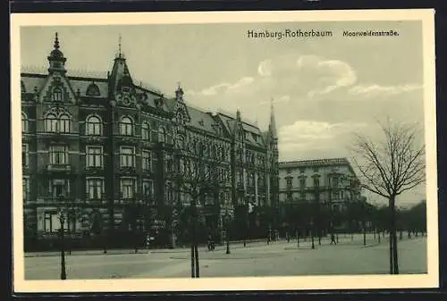 AK Hamburg-Rotherbaum, Häuser an der Moorweidenstrasse