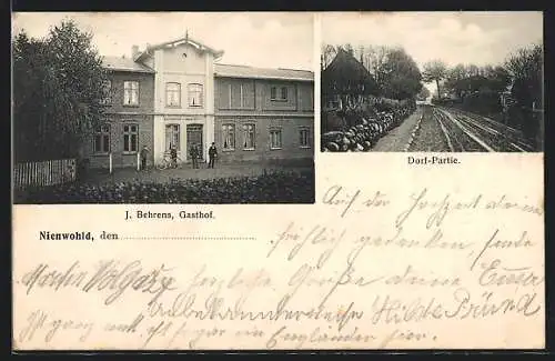 AK Nienwohld, Gasthof J. Behrens, Dorf-Partie