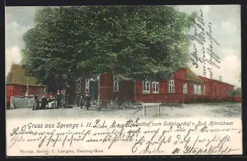 AK Sprenge / Steinburg, Gasthaus zum Schützenhof von R. Hinrichsen