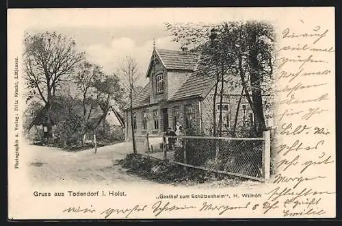 AK Todendorf / Mollhagen, Gasthof zum Schüzenheim von H. Willhöft