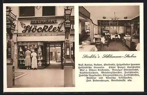AK Berlin-Charlottenburg, Restaurant Stöckler, Kurfürstendamm 229, Innenansicht
