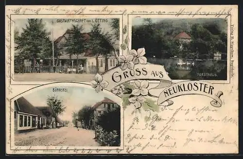 AK Neukloster / Hann., Gastwirtschaft von L. Ötting, Forsthaus, Bürgerei