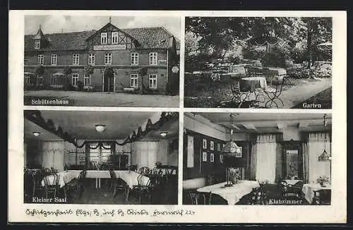 AK Elze /Hann., Gasthaus Schützenhaus, Innenansichten kleiner Saal und Klubzimmer