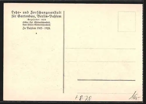 AK Berlin-Dahlem, Lehr- und Forschungsanstalt für Gartenbau, Staatssekretär Dr. Krüger u. Anstaltsdir. Prof. Echtermeyer