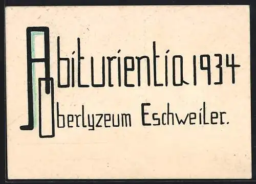 AK Eschweiler, Abiturientia Oberlyzeum Eschweiler 1934, Absolvia