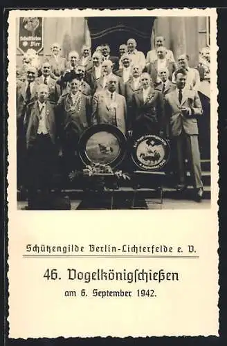 AK Berlin-Lichterfelde e. V., 46. Vogelkönigschiessen 1942, Gruppenbild, Schützenfest