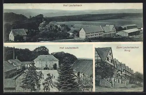 AK Hof Lauterbach, Gasthaus zum Lauterbacher Krug, Ortspartie, Gesamtansicht