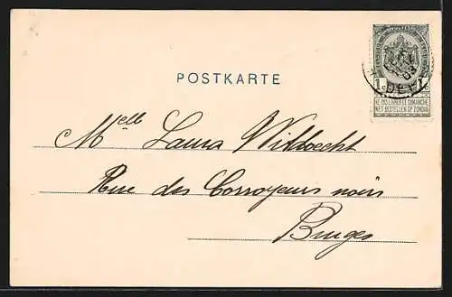 Passepartout-Lithographie Ronsdorf, Turnhalle Scheidtstiftung, Elektrizitätswerk, Blume