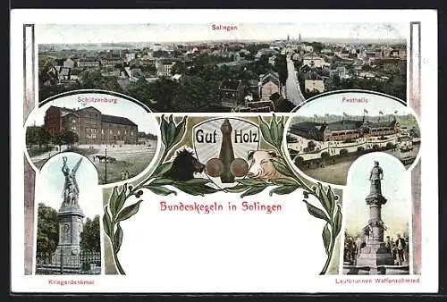 AK Solingen, Bundeskegeln, Gasthaus Schützenburg, Festhalle