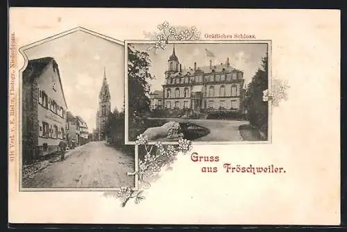 AK Fröschweiler, Gräfliches Schloss, Strassenpartie mit Gasthaus