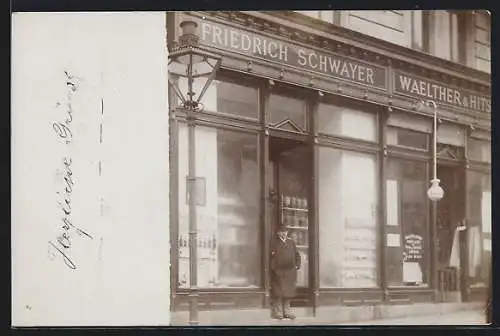 Foto-AK Wien, Gemischtwarenhandlung Friedrich Schwayer, Kirchengasse 39