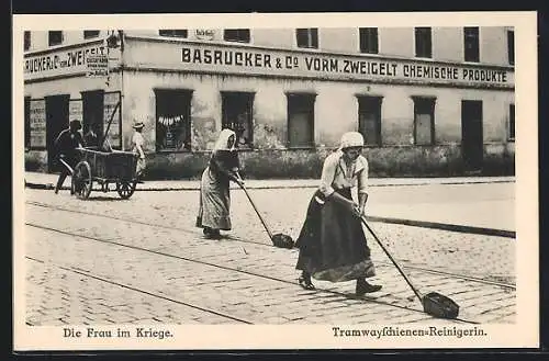 AK Wien, Tramwayschienen-Reinigerin, Basrucker & Co. Chemische Produkte