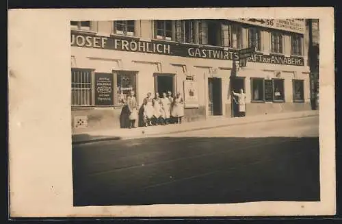 Foto-AK Wien, Gastwirtschaft zum Annaberg v. Josef Fröhlich, Breite Gasse 16