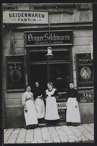 Foto-AK Wien, Prager Selchwaren Ella Koster vormals Benisch, Ziegler Gasse 9