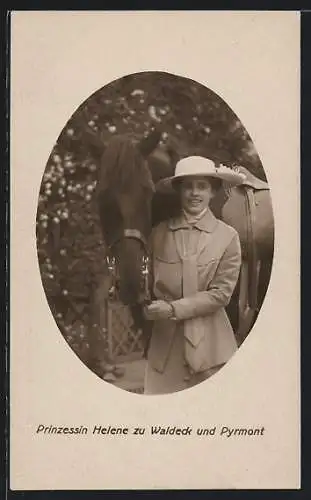 AK Prinzessin Helene zu Waldeck & Pyrmont mit ihrem Pferd