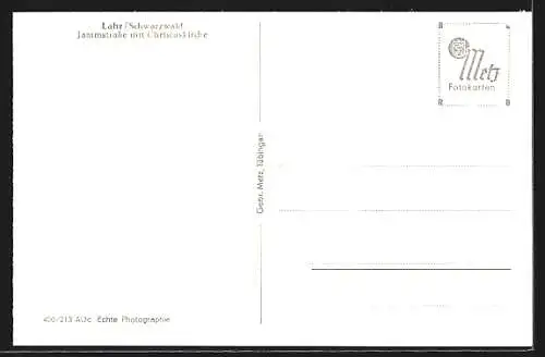 AK Lahr /Schwarzw., Jammstrasse mit Christuskirche