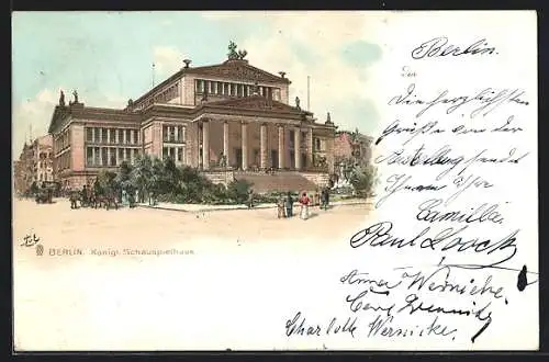 Lithographie Berlin, Königliches Schauspielhaus am Gendarmenmarkt