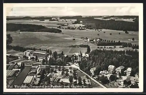 AK Bad Wörishofen, Sonnenhof mit Parkhotel vom Flugzeug aus