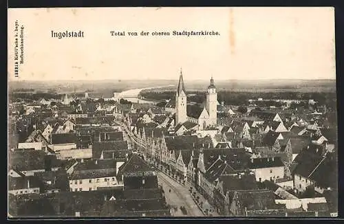AK Ingolstadt, Totalansicht von der oberen Stadtpfarrkirche