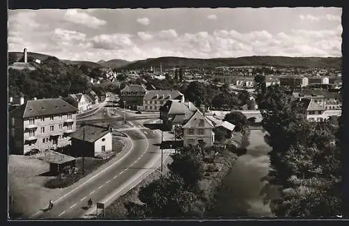 AK Lahr-Dinglingen /Baden, Hotel Adler K. Bühler mit Strasse und Ort aus der Vogelschau