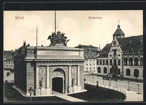 AK Wesel / Rhein, Berlinertor und Kaiserliches Postamt