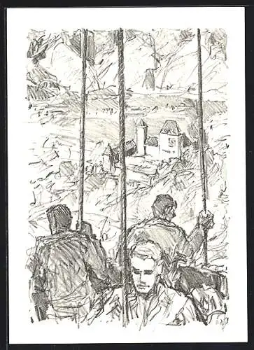 Künstler-AK Burgdorf, Ballon-Post zum Welttag der Invaliden 1966, Stempel Ballonpost 1966