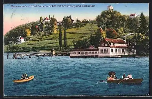 AK Mannenbach, Hotel Pension Schiff mit Arenaberg und Salenstein
