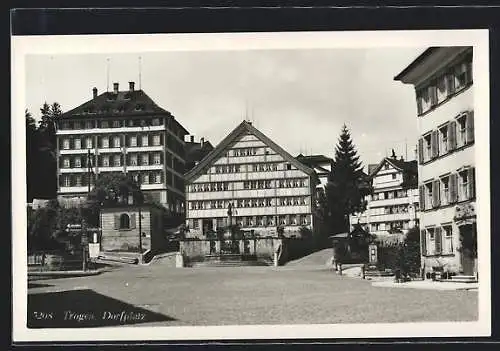 AK Trogen, Dorfplatz mit Wettersäule