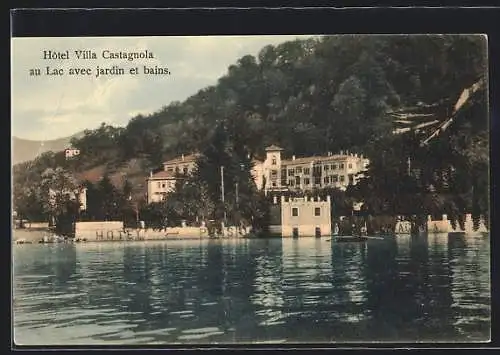 AK Lugano-Castagnola, Hotel Villa Castagnola au Lac avec jardin et bains