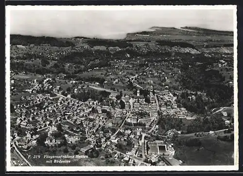 AK Heiden, Teilansicht mit Bodensee, Fliegeraufnahme