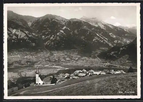 AK Flerden, Panorama mit Kirche