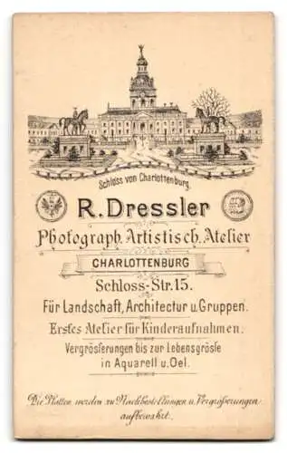 Fotografie D. Dressler, Charlottenburg, Schloss-Str. 15, Kleiner Junge im Matrosenkleid und Kleinkind