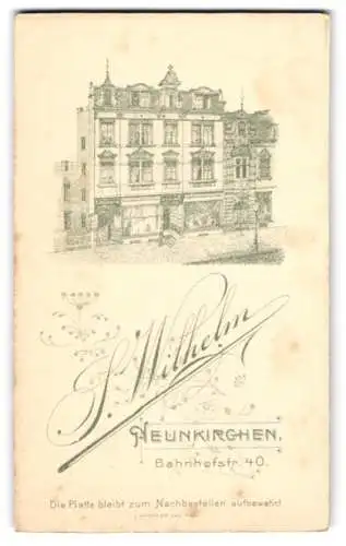 Fotografie S. Wilhelm, Neunkirchen, Bahnhofstr. 40, Ansicht Neunkirchen, Blick auf die Fasade des Fotoateliers